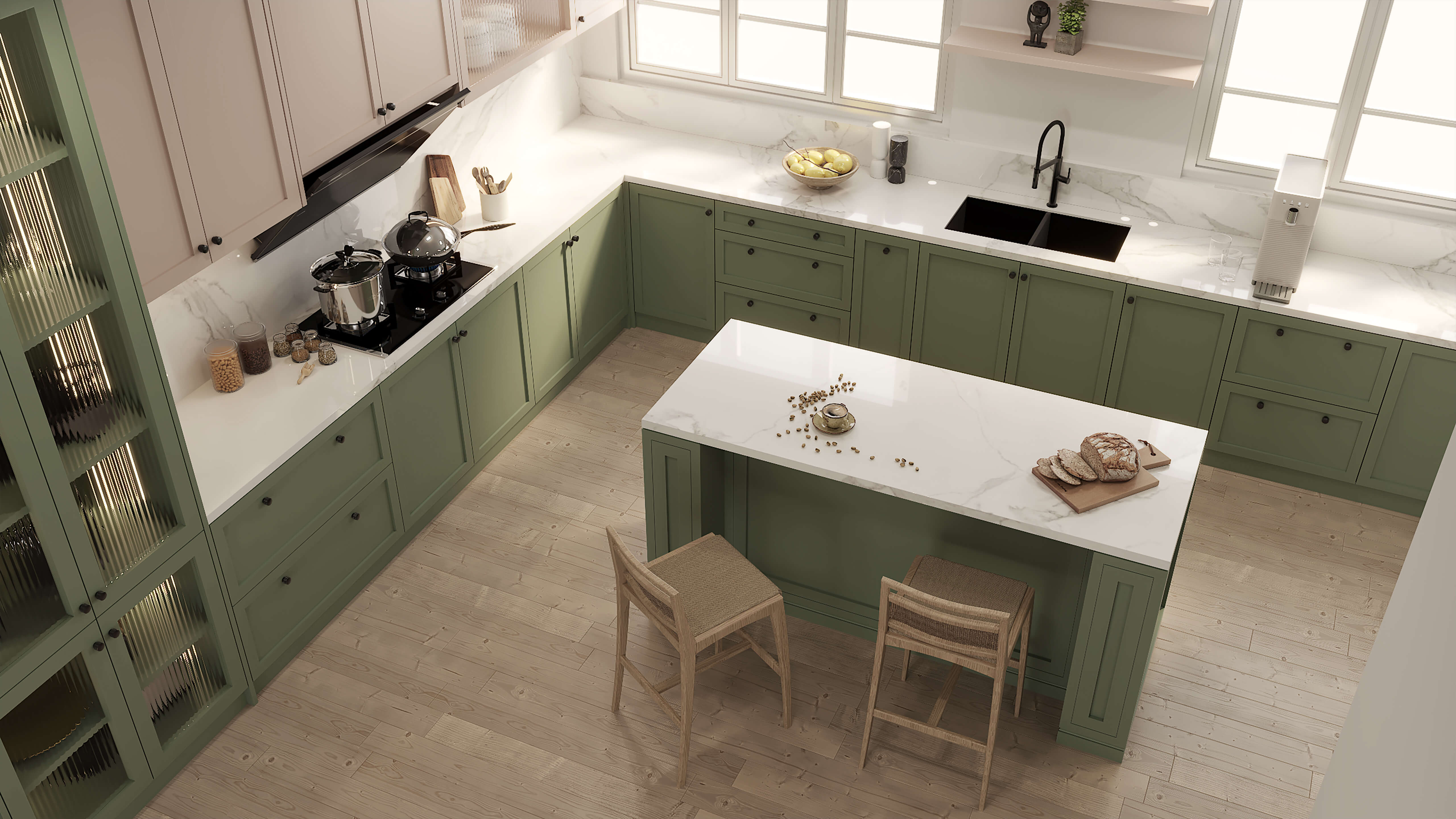 Kitchen Shaker Door | Nature Green