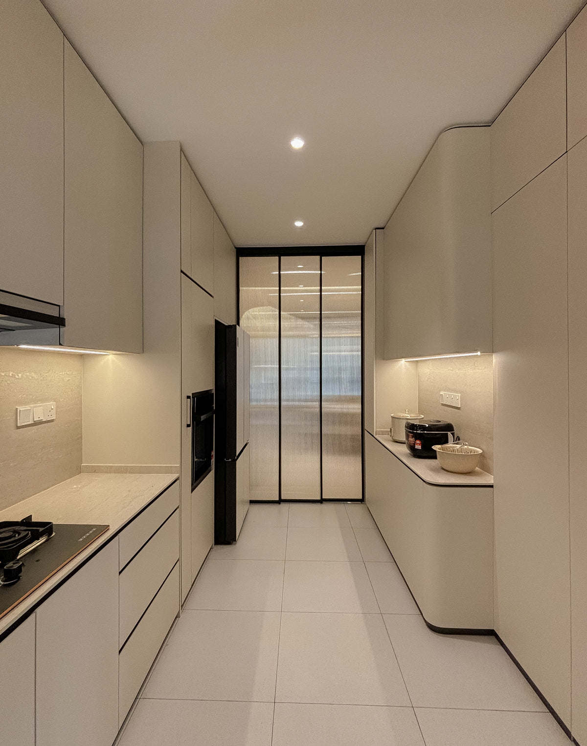 Wet kitchen with custom cabinets, landed home Puchong Legenda